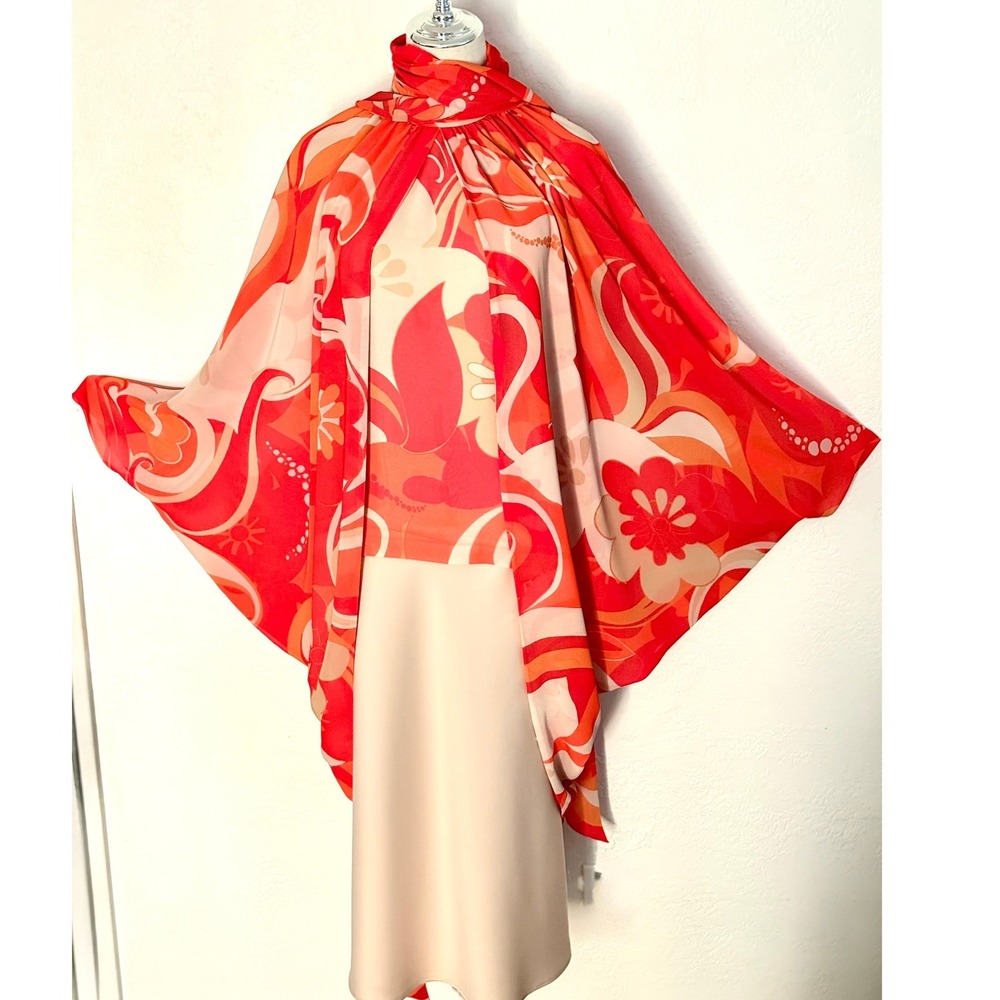 Dries Van Noten Convertible Silk Scarf Top 70s Print Sz 38/US 6
